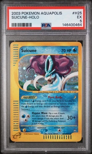 2003 POKEMON AQUAPOLIS #H25 SUICUNE-HOLO PSA 5