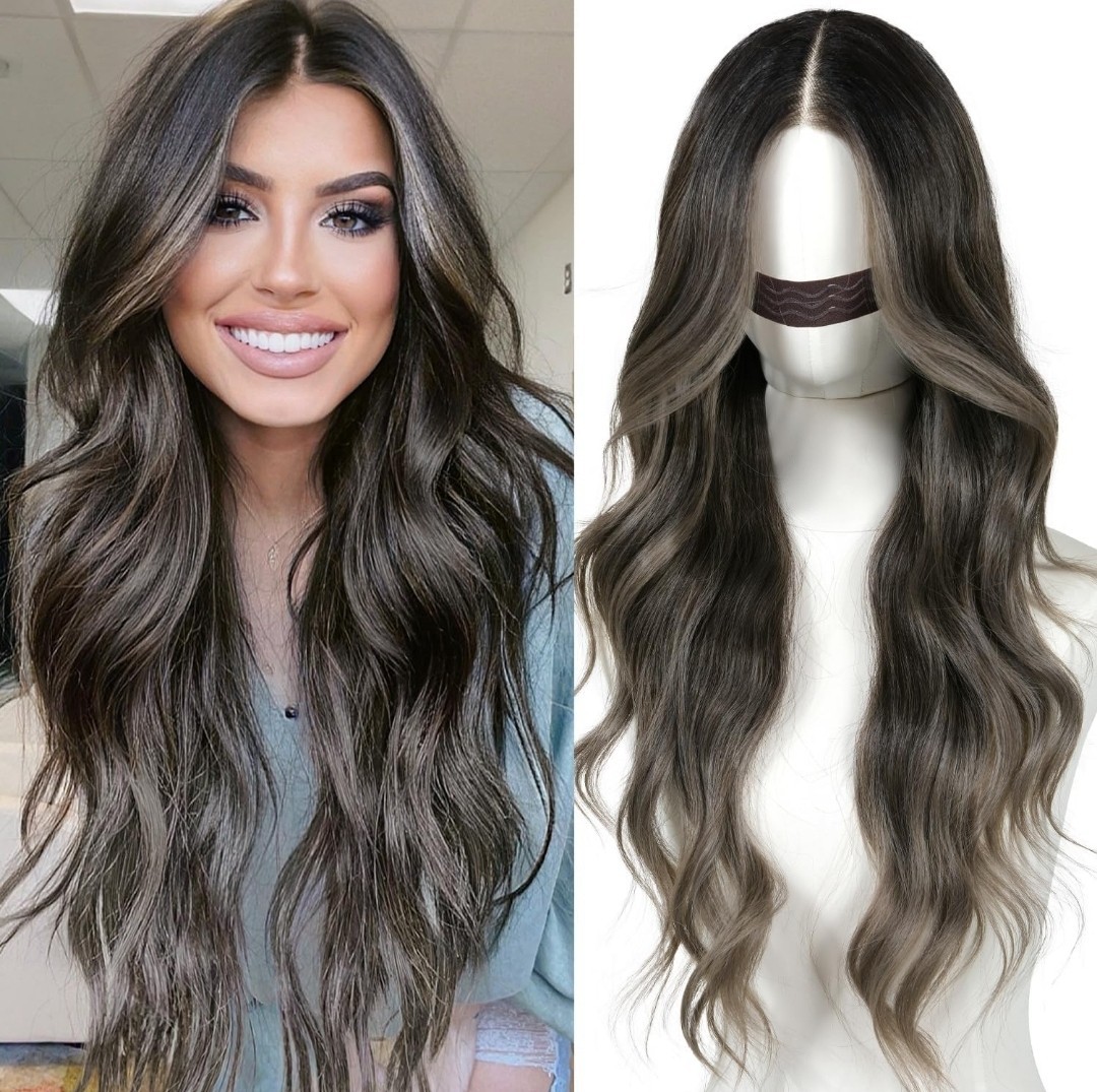 HD lace human hair blend lace front wig Amazon.com : GLAM21USA HD Lace Front Straight Curly Wig 13X6  main image 3