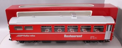 LGB 3068 G Scale RhB Red Restaurant / Diner Car (Metal Wheels) LN/Box