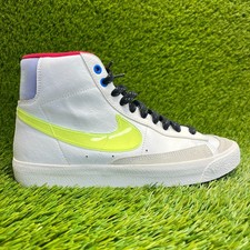 Nike Blazer Mid 77 Boys Size 7Y White Green Blue Casual Leather Shoes Sneakers