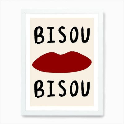 Bisou Bisou Cream Art Print Framed Wall Art Poster Canvas Print Picture