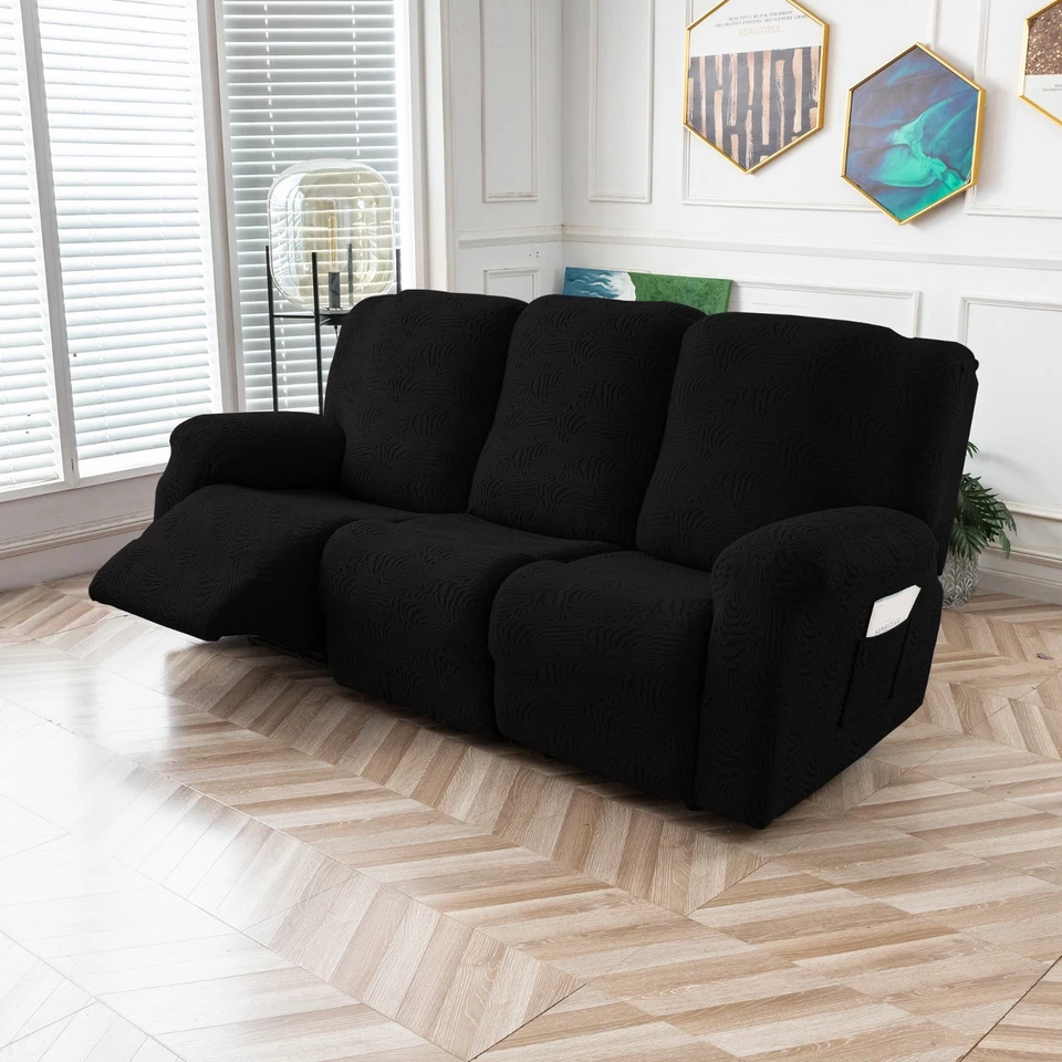 Recliner Chair Cover,Stretch Sofa Cover 3 Seater With Arm Rest, Couch Cover Soft - Image 3 of 4