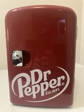 Dr Pepper, Portable 6-Can Mini Personal Fridge Cooler, MIS135DRP, Burgundy