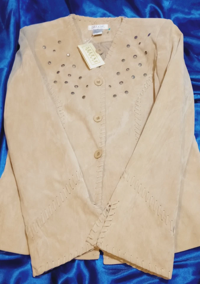 Selene Sports Jacket Women Size 6 Cream Beige Tan - Image 3 of 4