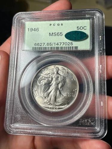 1946 PCGS MS65 CAC Walking Liberty Half Dollar Old Green Holder