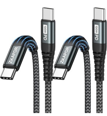 Super Schnellladekabel USB C auf USB C Kabel [2Stück 2M+2M] 100W USB C Kabel PD