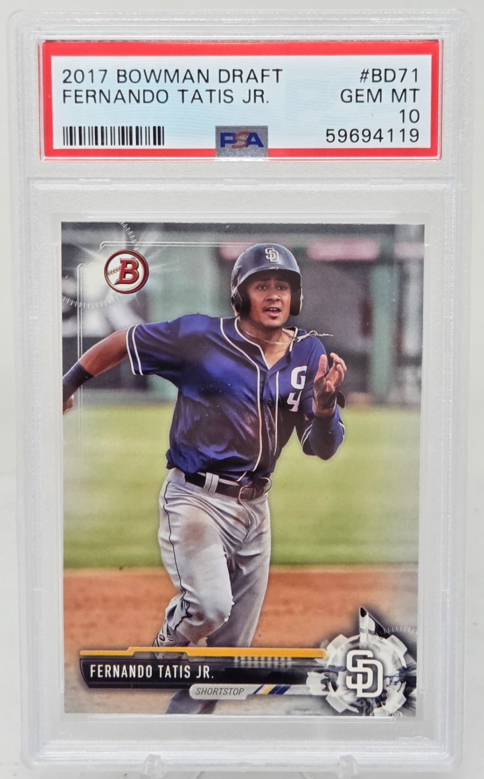 2017 Bowman Paper Fernando TATIS JR. Rookie Card RC PSA 10 Gem Mint view 1