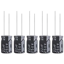 22uF 250V 10x17mm Electrolytic Capacitor 22 UF MFD 250 Volt 0.39x0.67in... 