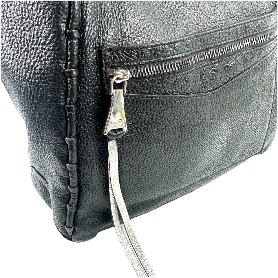 Aimee Kestenberg Delara Tote Bag Black Silver Pebbled Leather Handbag - Image 4 of 4