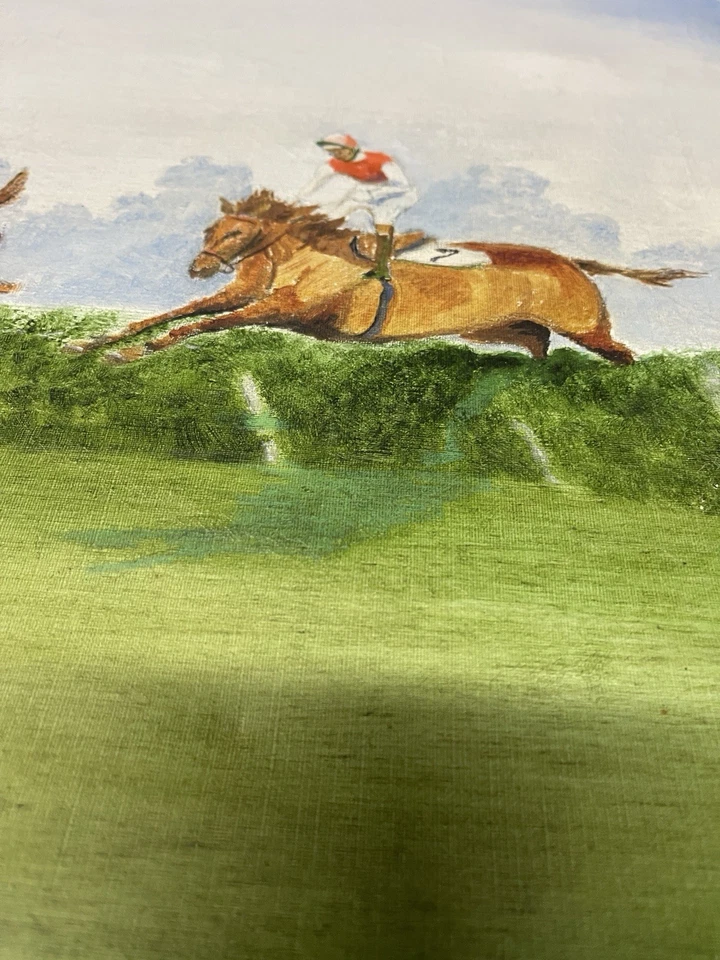 Vintage Horse Racing Watercolour Painting - Image 2 of 4