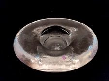 Simon Pearce Signed Art Glass Tealight Votive Holder Clear Bowl Dated 5x4x1.25