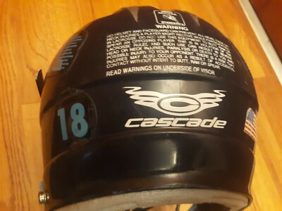 Cascade S/M Lacrosse Helmet Navy Blue and Light Blue Central 