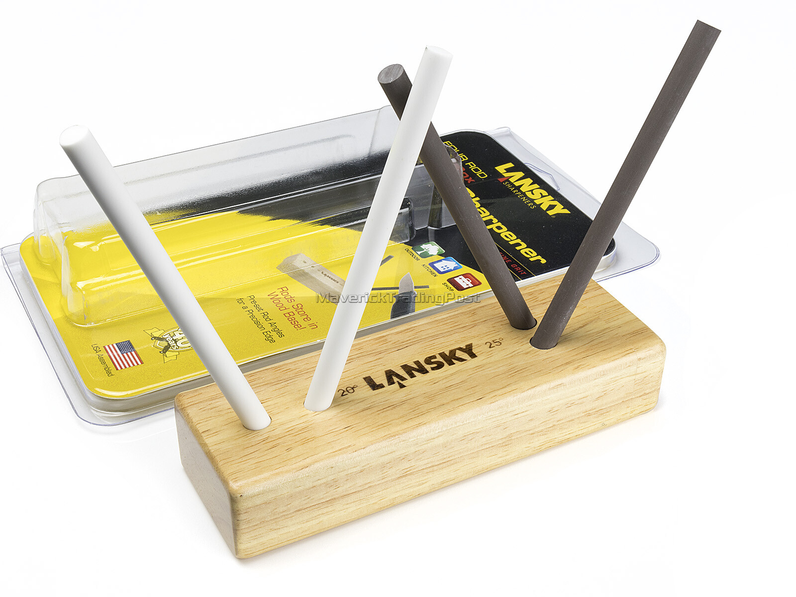 Lansky Deluxe 4 Rod Ceramic Crock Stick Med/Fine Turnbox Knife