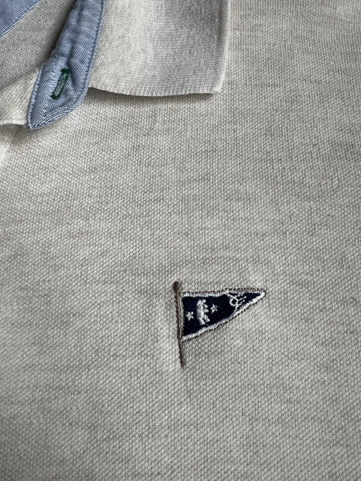 Polo de golf Tommy Hilfiger tejido vintage XL blanco Bear Yacht Club Minnesota Foto 3 de 4