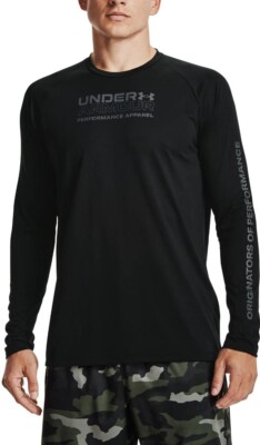 Herren Under Armour Langarm T-Shirt Performance Neu Original Schwarz Größe L
