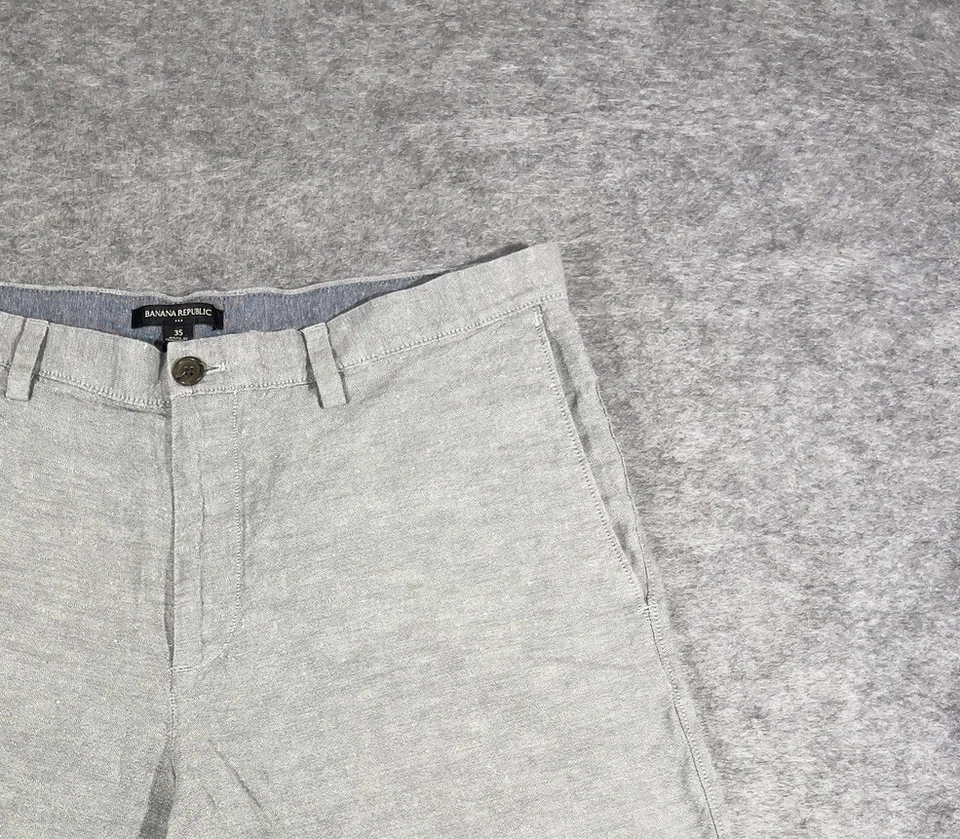 Шорты мужские Banana Republic 35 серые льняная смесь городские повседневные для прогулок по гольфу ** - Изображение 4 из 4