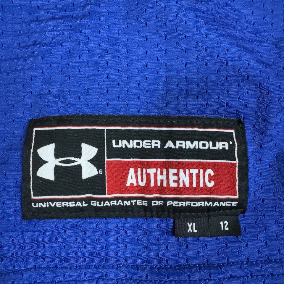 Camiseta de fútbol de secundaria para hombre extra grande azul corte de juego bajo armadura Foto 2 de 4