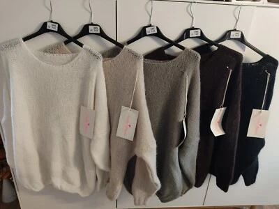 MADE IN ITALY MONDAY AFTERNOON schöner leichter Pullover m. Mohair 38 40 42 NEU