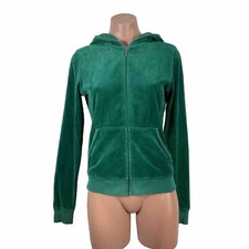 juicy couture Vintage Y2K Emerald Green Track Jacket Large Velour USA MADE