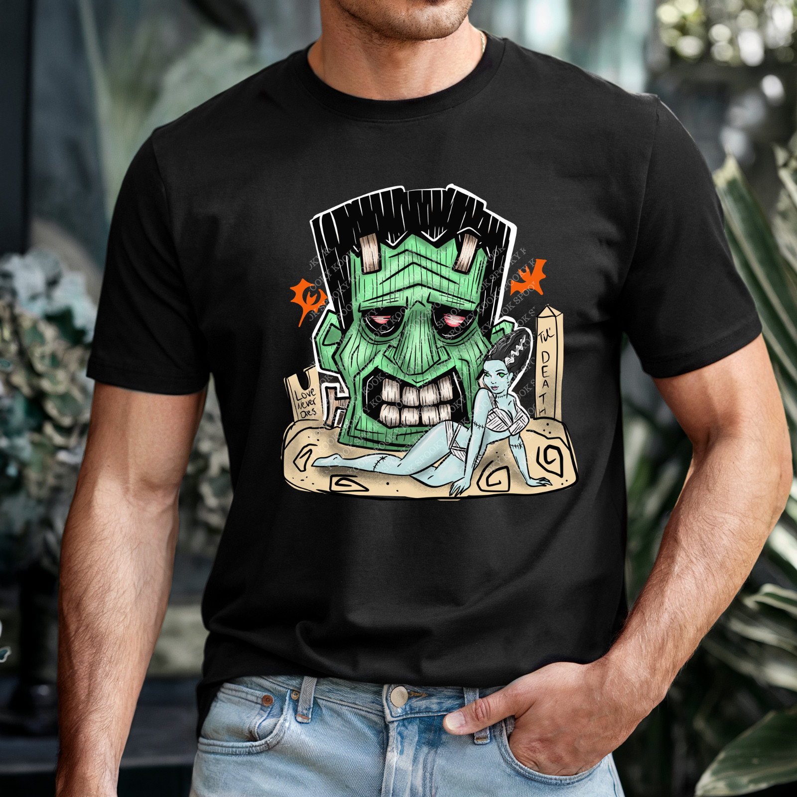 Camiseta Frankenstein Tiki, Tallas S-5XL, Retro, Camisa de Terror, Regalo Gótico, Halloween