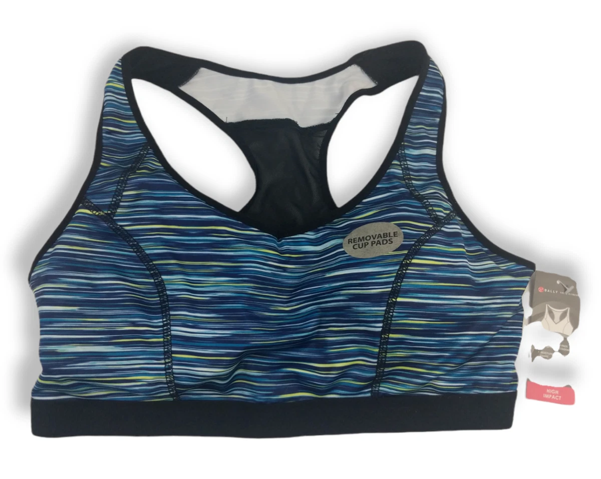 Bally Total Fitness Activewear Sports Bra Size: XL Remix Space Blue New