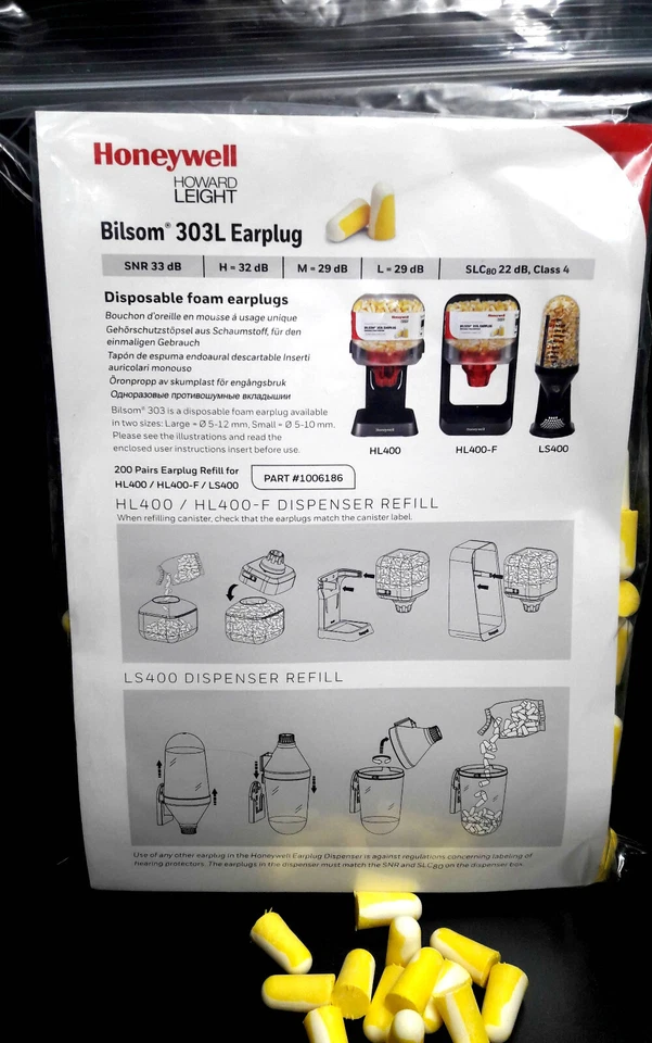 HOWARD LEIGHT Bilsom 303L Nachfüllbeutel mit 400 Stück Sonderaktion - Top-Preis