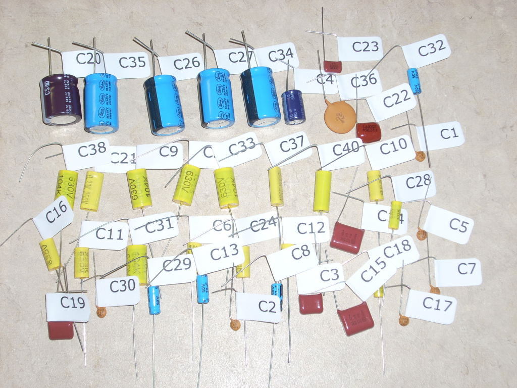 WURLITZER JUKEBOX AMPLIFIER AMP CAP CAPACITOR KIT FOR 526 AMP MODELS