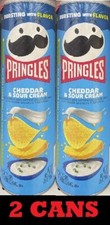 2x Pringles CHEDDAR  SOUR CREAM Flavored Potato Chips Crisps 5.5 oz 2 CANS