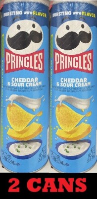 2x Pringles CHEDDAR & SOUR CREAM Flavored Potato Chips Crisps 5.5 oz 2 CANS