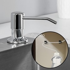 Kitchen Sink Soap Dispenser Stainless Steel Head Hand Liquid Pump 130cm Tube Kit