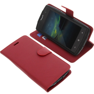 Tasche für HomTom Zoji Z7 Book-Style Schutz Hülle Handytasche Buch Rot