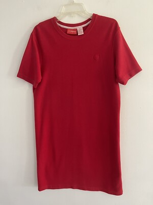 liz claiborne short sleeve shirt dress Liz & Co Liz Claiborne Short Sleeve Red T-Shirt Dress 100% Cotton Size Medium