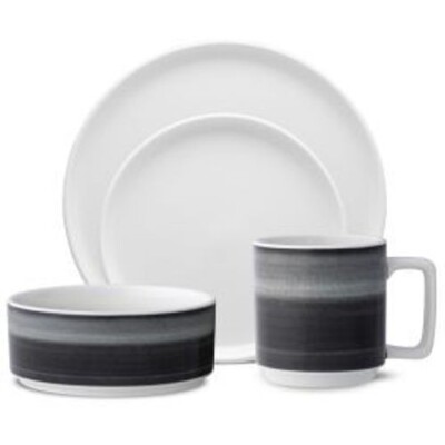 Noritake Colorstax Ombre Jet 16Pc Dinnerware Set, Service for 4