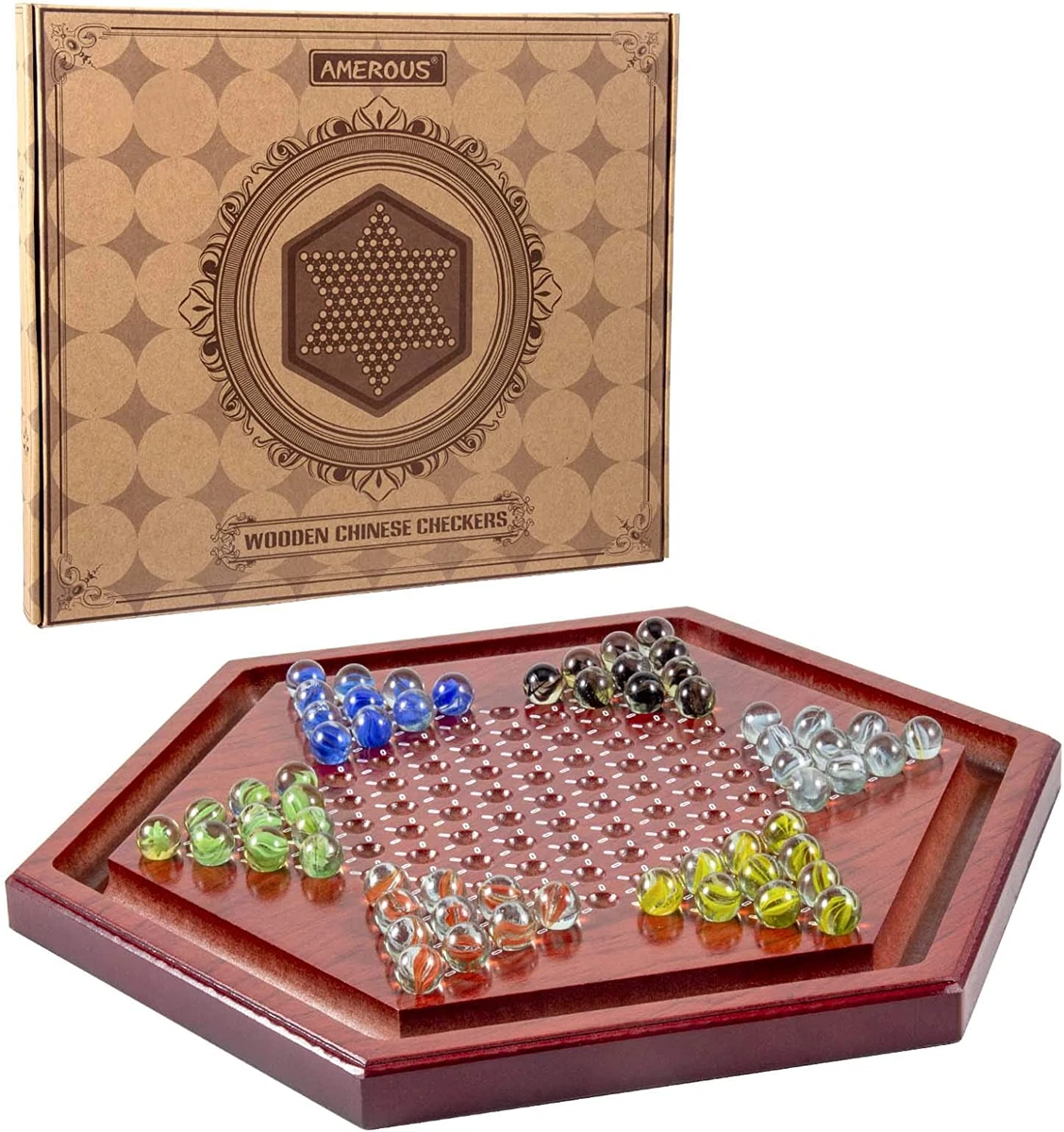 Wooden chinese 2024 checkers game