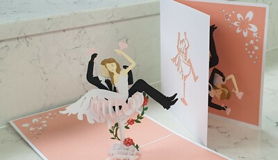 Schöne 3D Pop Up Karte. (Hochzeit, Jubiläum, Verlobung...leere Karte)
