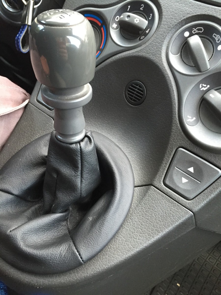 Soufflet De Levier De Vitesses Pour Fiat Panda 169 (après 2003) - Cuir Gris Foncé