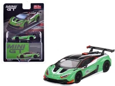 Mini GT 1:64 Lamborghini Huracan GT3 EVO2 Presentation Green Model Car MGT00687