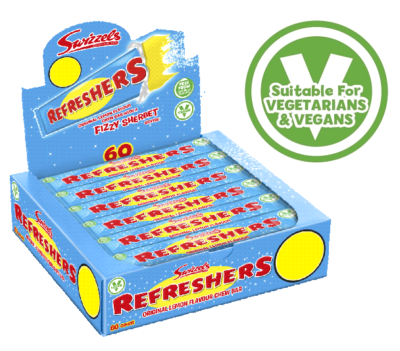 Refreshers Sweets Chew & Bar Gift Box – 40 Pieces Letterbox Sized, Halal, Gluten-Free, Vegan Sweets | Ideal Retro Candy Gift For Birthdays, Celebrations, And Treats