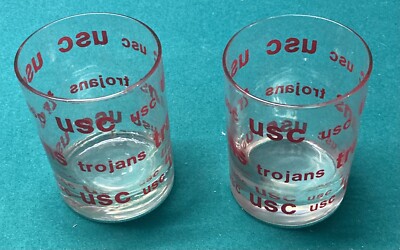 USC Trojans Cocktail Rocks 8oz Glasses Set of 2 NCAA Licensed Product Brand New