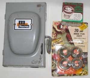 Vintage 30 Amp Murray Fuse Box Switch No 140 & 20 Amp & Dual Element