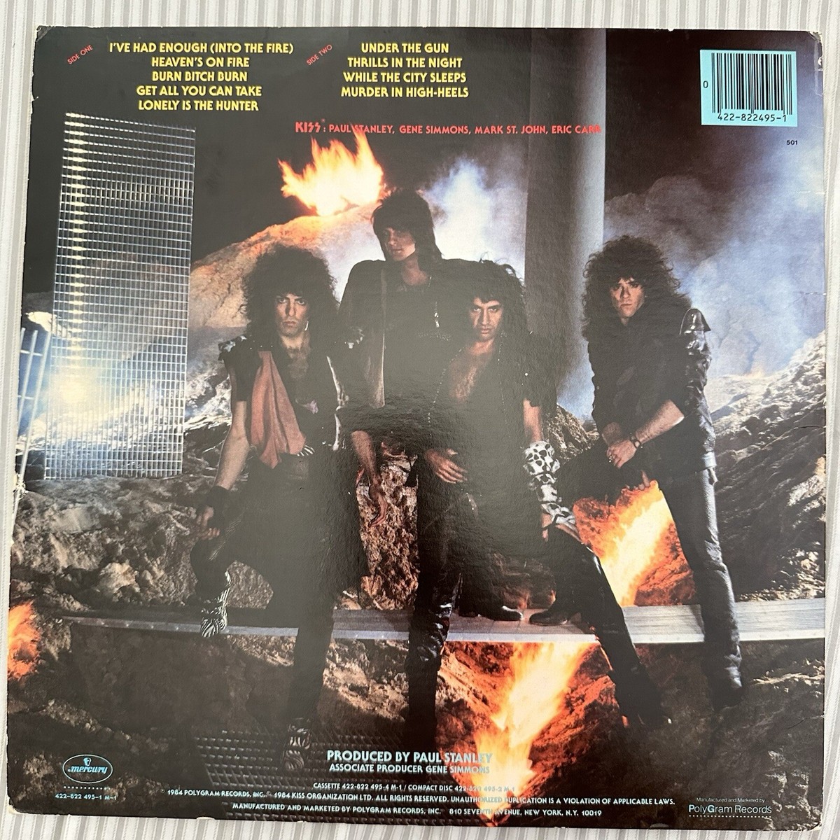 KISS Animalize LP 1984 Mercury/CRC Paul Stanley GENE SIMMONS