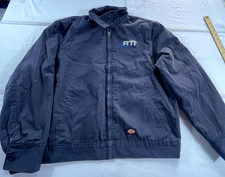 Dickies Insulated Eisenhower Jacket Mens Large Navy Blue Twill Warmth Workwear