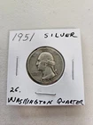 1951 P Washington Quarter VG+/F Condition 90% Silver-Better Date-Very Nice Coin!