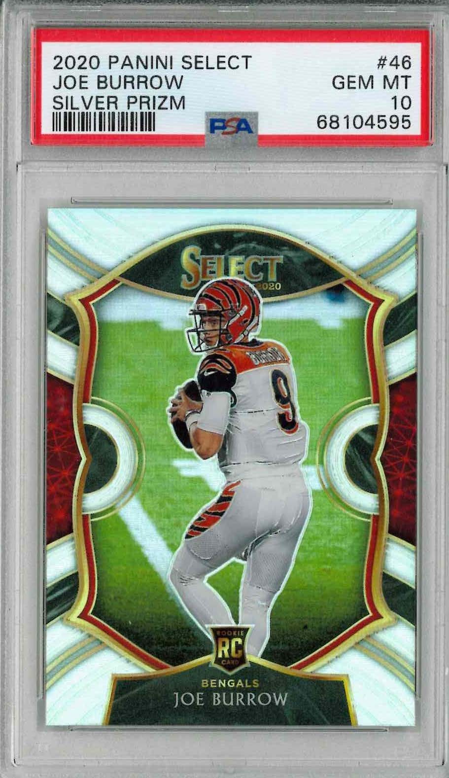 Joe Burrow 2020 Panini Select - Concourse #46 Silver Prizm (RC) PSA 10