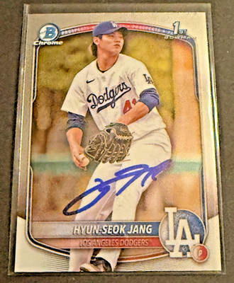 Hyun-Seok Jang 2025 1st Bowman Chrome Auto signed autograph Dodgers