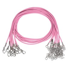 10pcs Waxed Necklace Cord Bulk, 16" and 1.5mm Dia Necklace String Rope, Pink