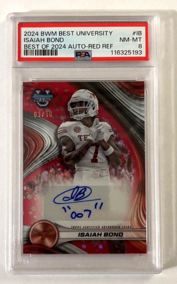 2024 Bowman's Best U Best of 2024 Autographs Isaiah Bond #BOA-IB Red 3/10 PSA 8