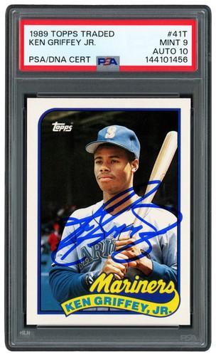 Ken Griffey Jr. Signed 1989 Topps Traded RC 41T Mariners PSA 9 Sig 10 PSA/DNA