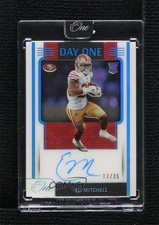 2021 One Day Blue 17/35 Elijah Mitchell Eli (2022 Panini Update) #113 Auto 1m1a