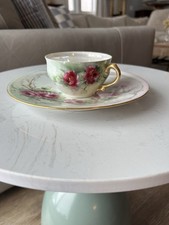 Porcelain teacup & plate by Tressemanes & Vogt (T&V) Limoges